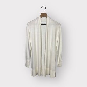 White + Warren Lightweight Cotton Open Front Cardigan